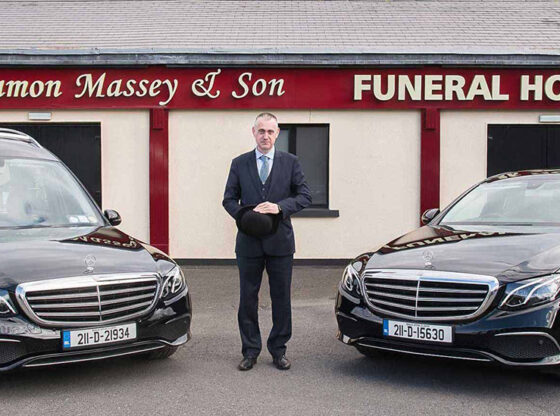 Ramon Massey Senior, standing outside his Tallaght Funeral home