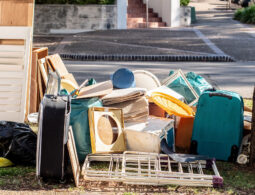 Household miscellaneous rubbish garbage items put on the street in Australia for council waste collection