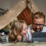 Man playing with his kid
